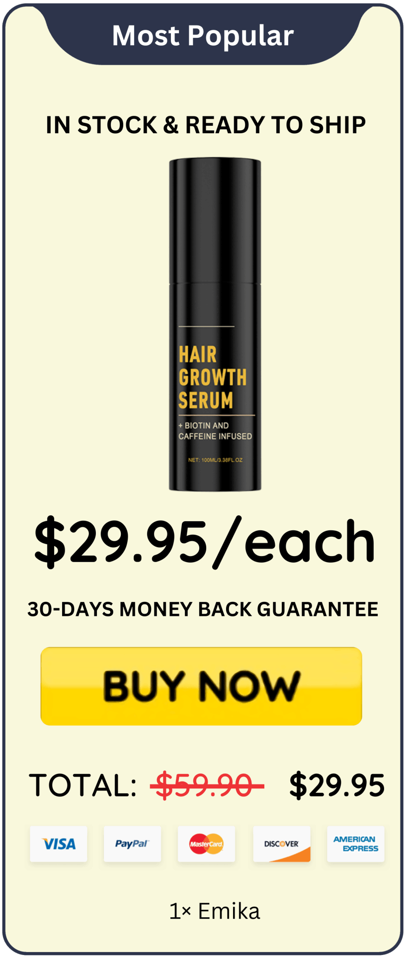 Emika Growth Spray offer price 