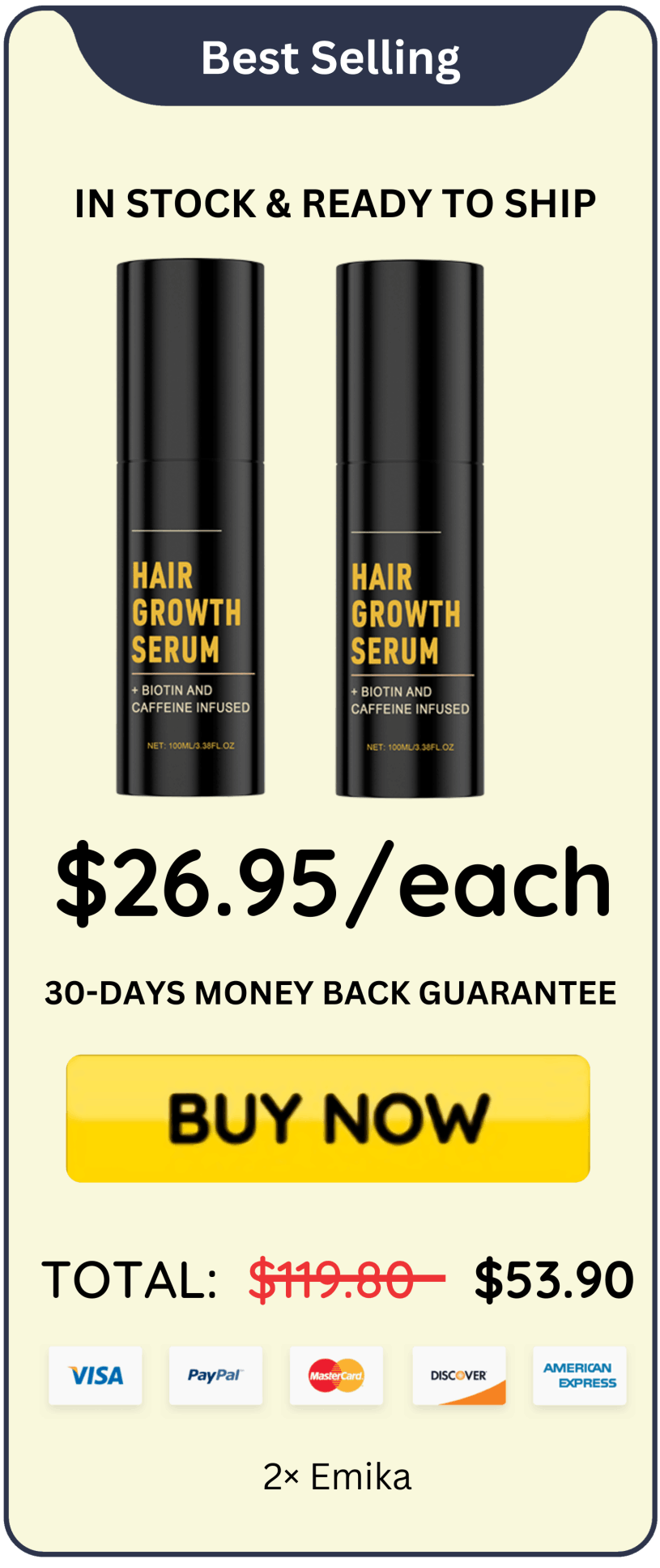 Emika Growth Spray offer price 