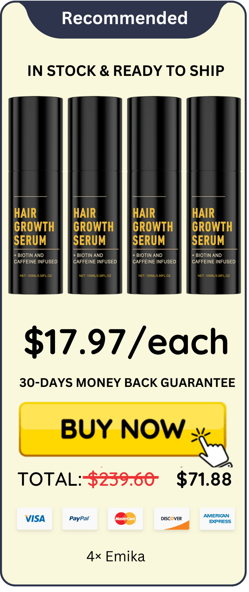 Emika Growth Spray offer price 